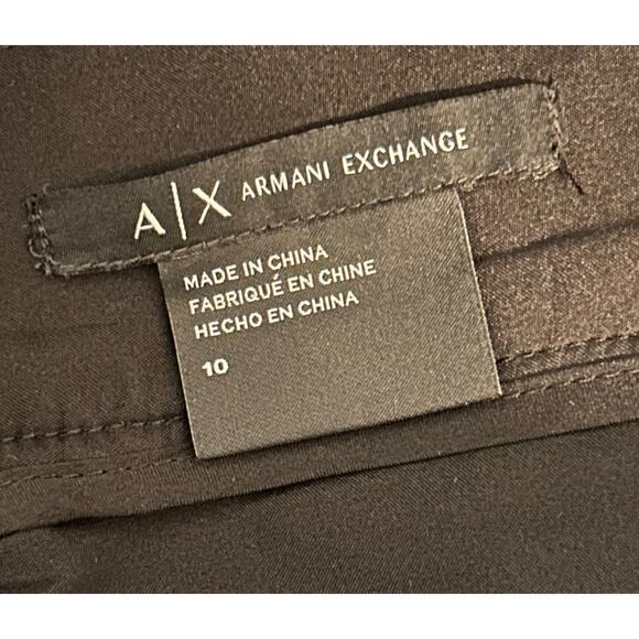 AX Armani Exchange Women's Black White Striped Distressed Tweed Mini Skirt Sz 10 - Picture 4 of 5